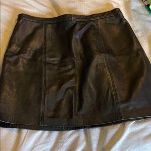 Leather mini skirt